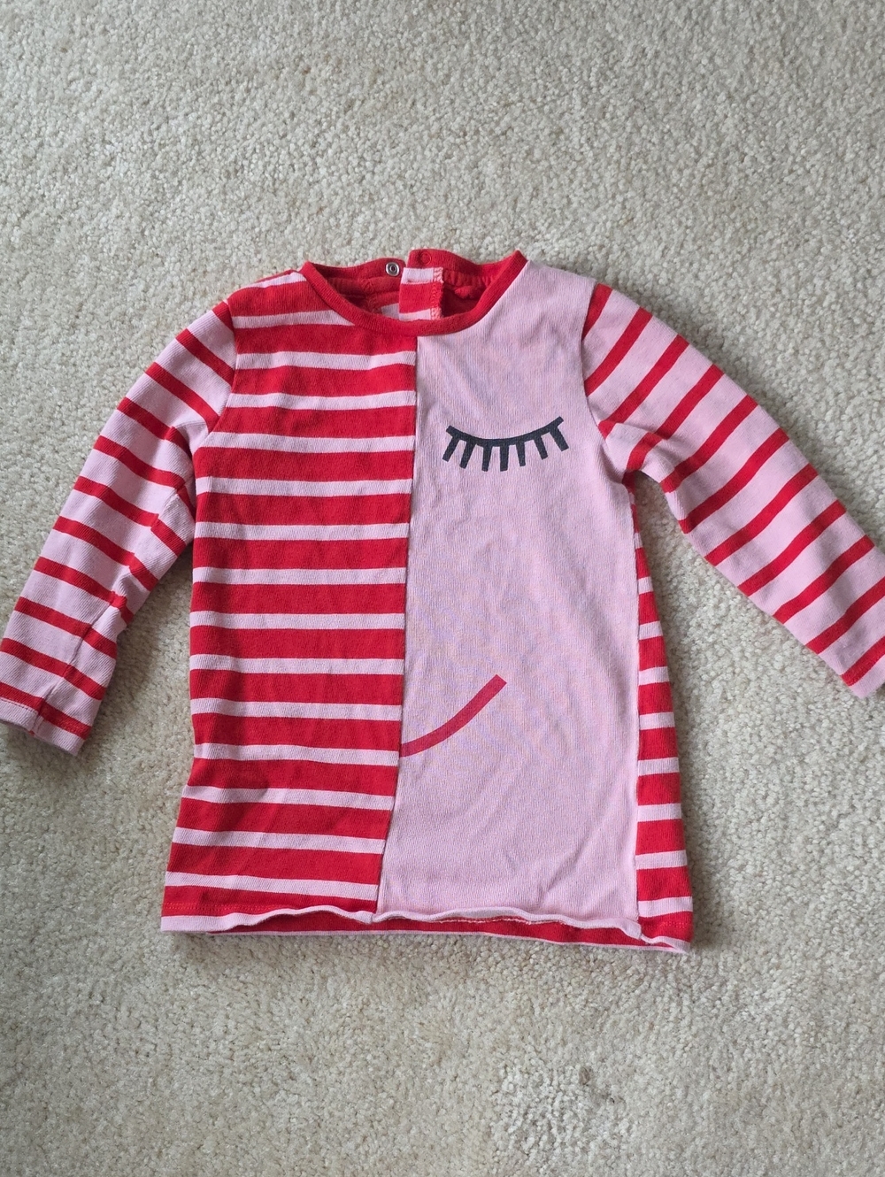 Stella McCartney 24mo Red & Light Pink Striped Dress